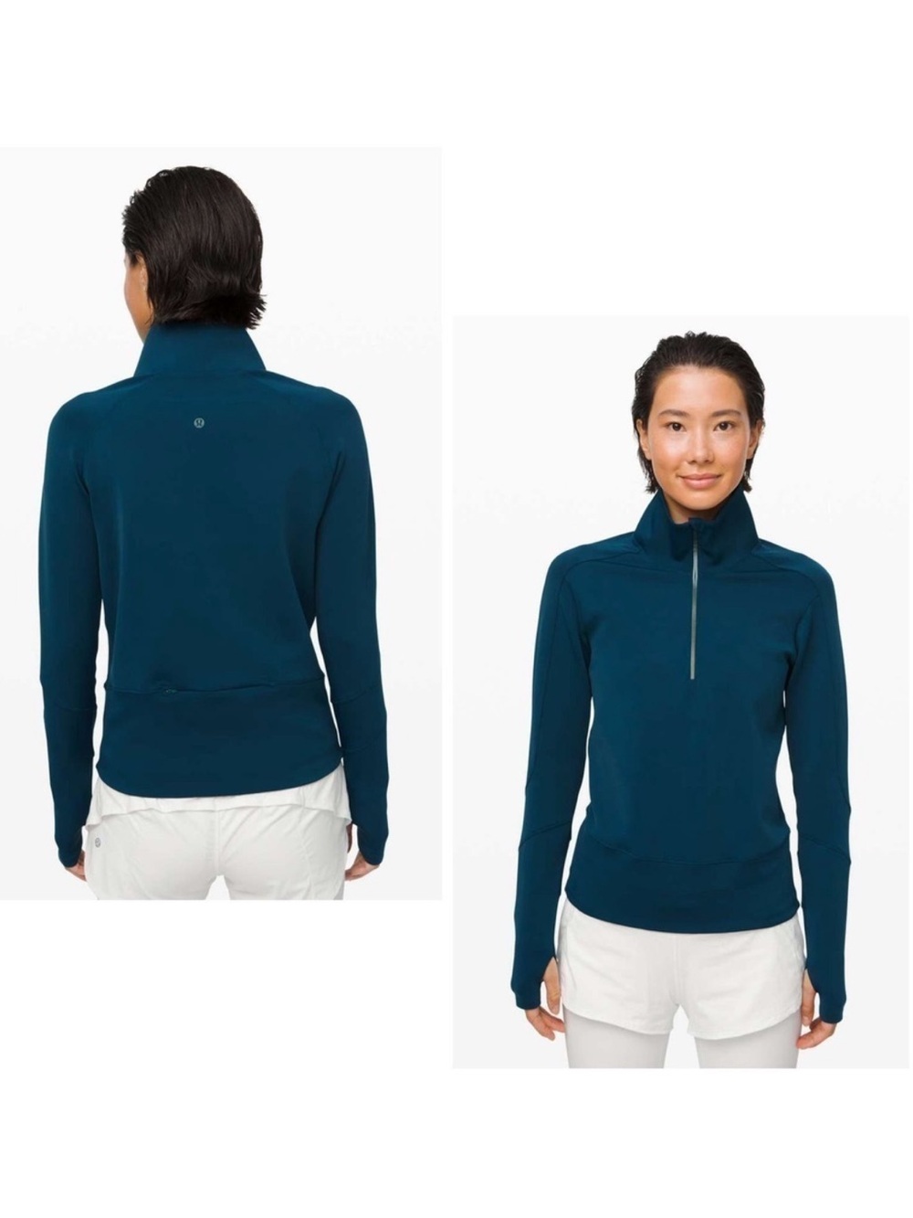 Lululemon Run To Reset Quarter-Zip Pullover Jacket in Night Dive Blue